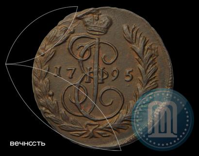Picture 1 kopeck 1795 year ЕМ 