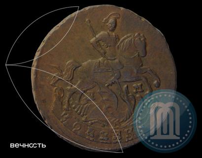 Picture 1 kopeck 1795 year ЕМ 