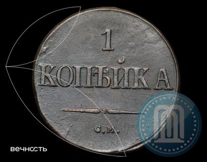 Фото 1 копейка 1837 года СМ 