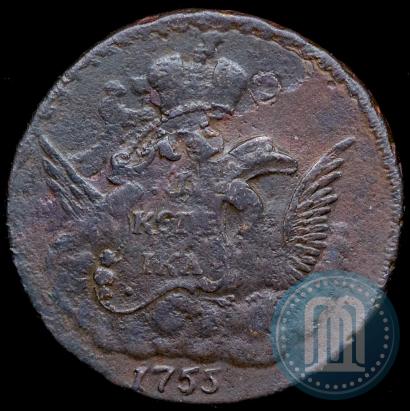 Picture 1 kopeck 1755 year  