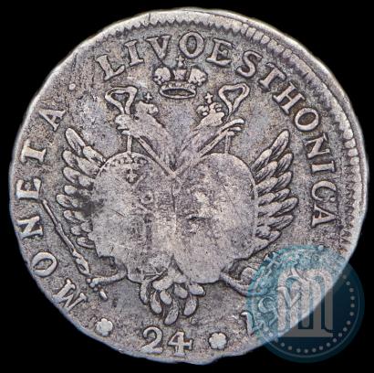 Picture 24 kopecks 1757 year  "For Livonia"