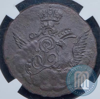 Picture 1 kopeck 1756 year  