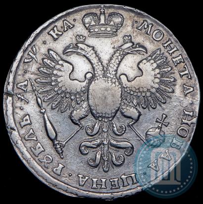 Фото 1 рубль 1721 года K "Портрет в наплечниках"