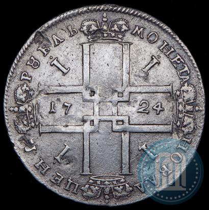 Фото 1 рубль 1724 года  "Портрет в античных доспехах"