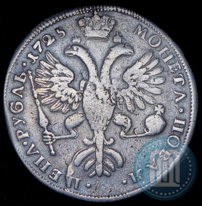 Фото 1 рубль 1725 года СПБ "Петербургский тип, портрет влево"