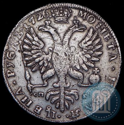 Фото 1 рубль 1726 года СПБ "Петербургский тип, портрет влево"