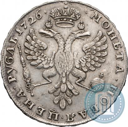 Фото 1 рубль 1726 года  "Московский тип, портрет влево"