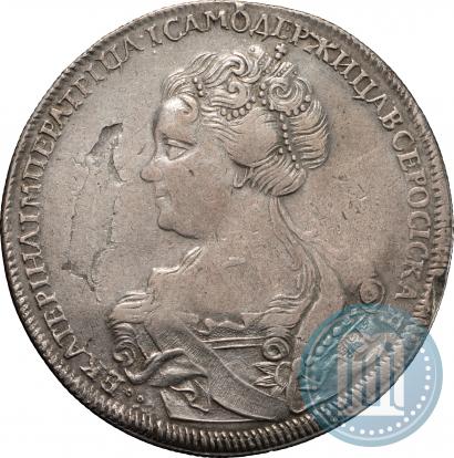 Picture 1 rouble 1726 year СПБ "Petersburg type, portrait turned to the left"