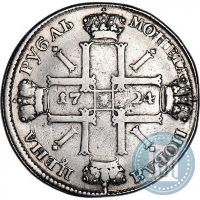 Фото 1 рубль 1724 года СПБ "Солнечный, в латах"