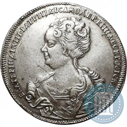 Фото 1 рубль 1725 года СПБ "Петербургский тип, портрет влево"