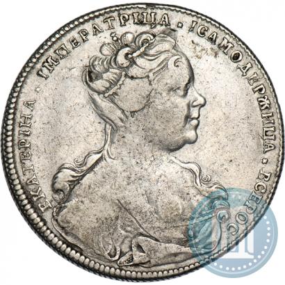 Фото 1 рубль 1726 года СПБ "Петербургский тип, портрет вправо"