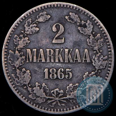 Picture 2 markkaa 1865 year S 