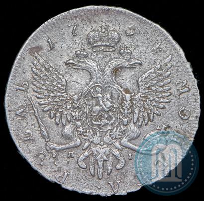 Picture 1 rouble 1754 year СПБ-ЯI "Portrait by Benjamin Scott"