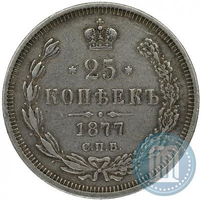 Фото 25 копеек 1877 года СПБ-НІ 