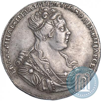 Picture 1 rouble 1727 year СПБ "Petersburg type, portrait turned to the right"
