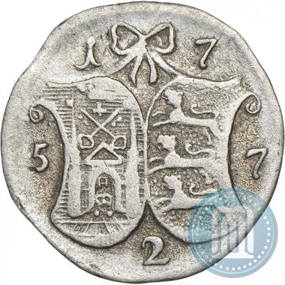 Picture 2 kopecks 1757 year  "For Livonia"
