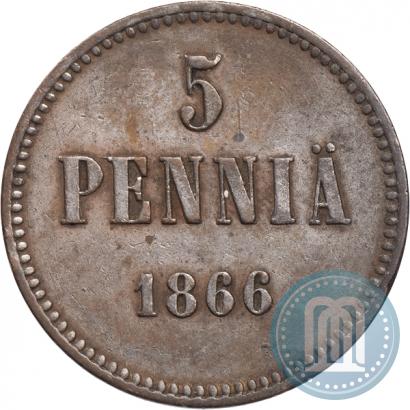 Picture 5 pennia 1866 year  