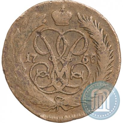 Picture 1 kopeck 1758 year  