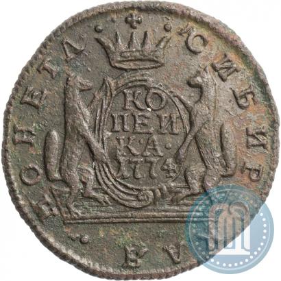 Picture 1 kopeck 1774 year КМ 