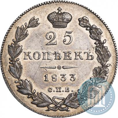 Фото 25 копеек 1833 года СПБ-НГ 