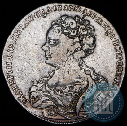 Фото 1 рубль 1725 года  "Московский тип, портрет влево"