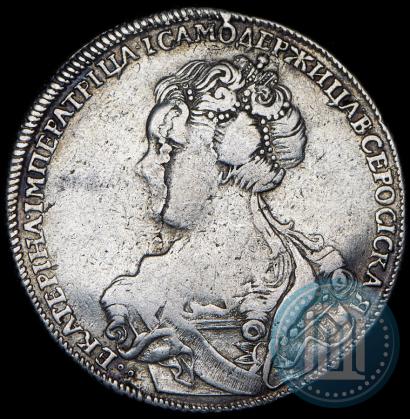 Фото 1 рубль 1726 года СПБ "Петербургский тип, портрет влево"