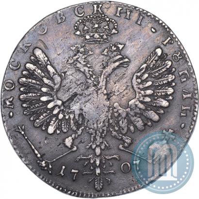 Фото 1 рубль 1707 года Н "Портрет работы Г. Гаупта"