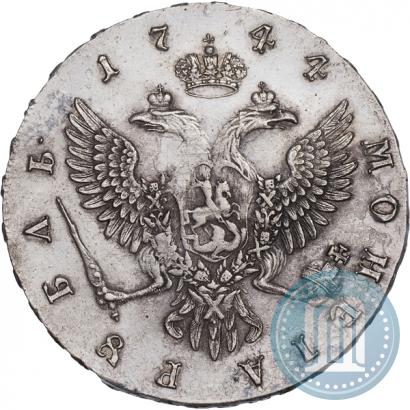 Фото 1 рубль 1744 года ММД 