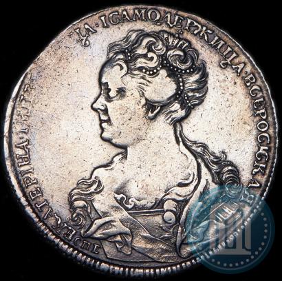 Фото 1 рубль 1725 года СПБ "Петербургский тип, портрет влево"