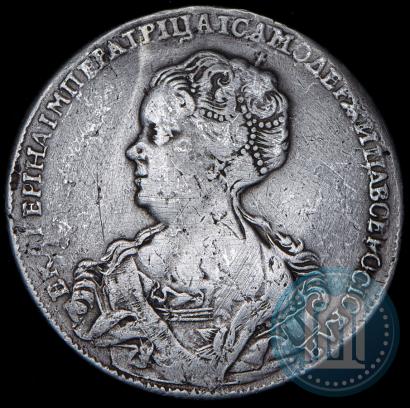 Фото 1 рубль 1725 года СПБ "Петербургский тип, портрет влево"