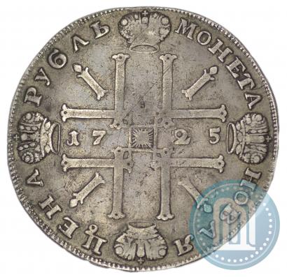 Фото 1 рубль 1725 года СПБ "Солнечный в латах"