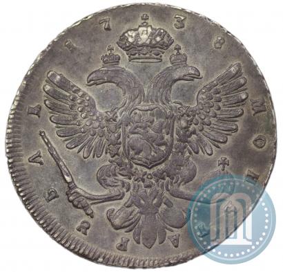 Фото 1 рубль 1738 года СПБ "Петербургский тип"