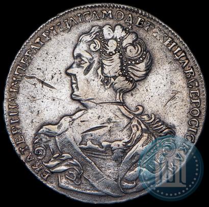 Фото 1 рубль 1725 года СПБ "Петербургский тип, портрет влево"