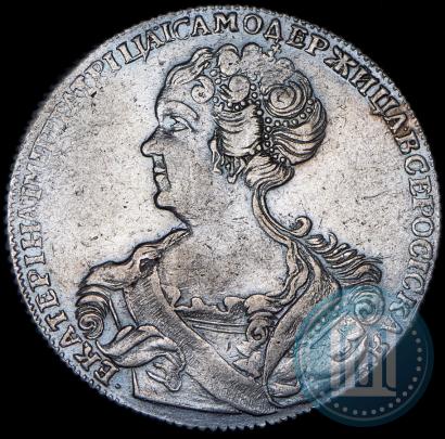 Фото 1 рубль 1726 года СПБ "Петербургский тип, портрет влево"