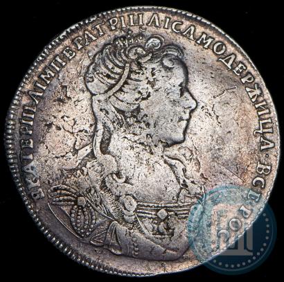 Фото Полтина 1727 года СПБ "Петербургский тип, портрет вправо"