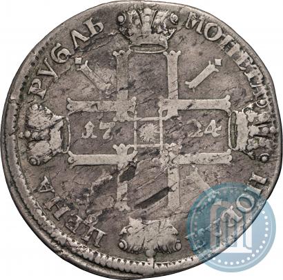 Фото 1 рубль 1724 года СПБ "Солнечный, в латах"