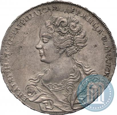 Фото 1 рубль 1725 года  "Московский тип, портрет влево"