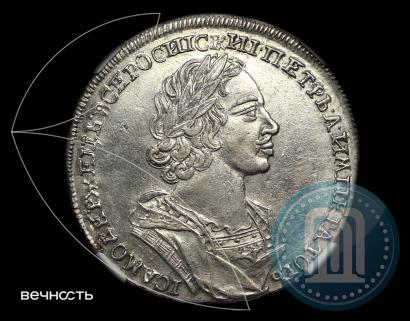 Picture 1 rouble 1724 year  "Portrait in ancient armour"