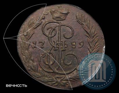 Picture 1 kopeck 1789 year ЕМ 
