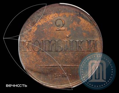 Picture 2 kopecks 1837 year ЕМ-НА 
