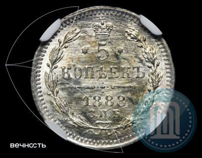Picture 5 kopecks 1888 year СПБ-АГ 