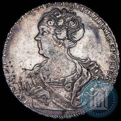 Picture 1 rouble 1725 year СПБ "Petersburg type, portrait turned to the left"