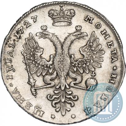 Фото 1 рубль 1727 года  "Московский тип, портрет вправо"