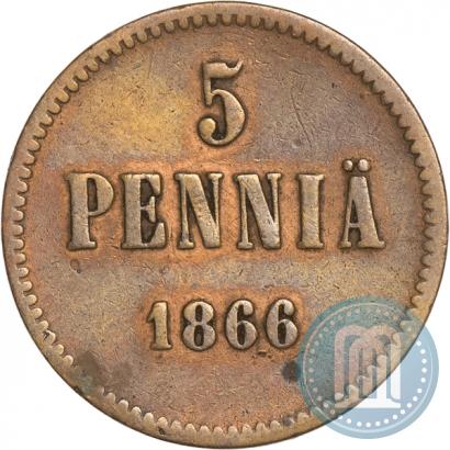 Фото 5 пенни 1866 года  