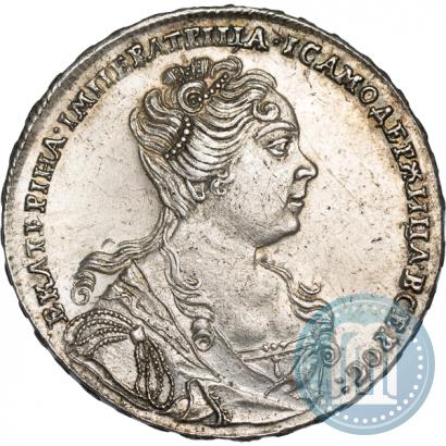 Фото 1 рубль 1726 года  "Московский тип, портрет вправо"