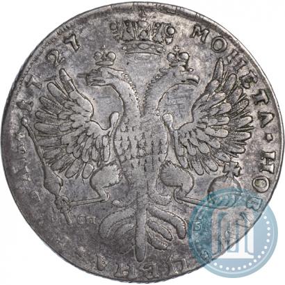Picture 1 rouble 1727 year СПБ "Petersburg type, portrait turned to the right"