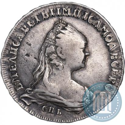 Picture 1 rouble 1757 year СПБ-ЯI "Portrait by J. Dassier"