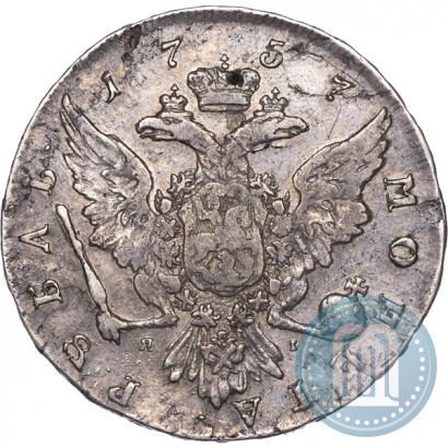 Picture 1 rouble 1757 year СПБ-ЯI "Portrait by J. Dassier"