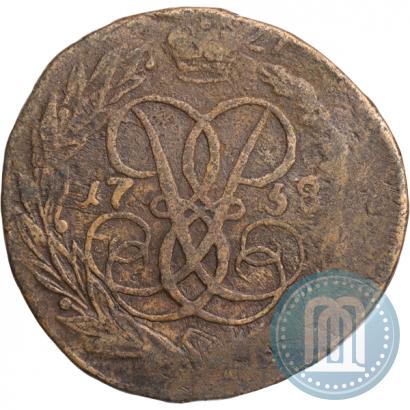 Picture 2 kopecks 1758 year  "Nominal above St. George"