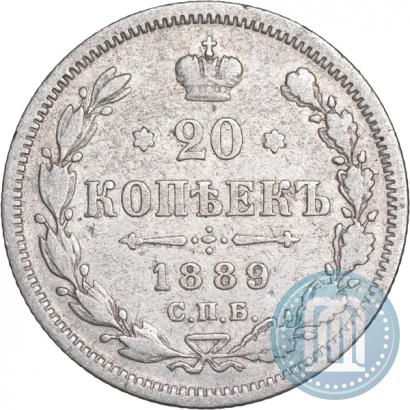 Фото 20 копеек 1889 года СПБ-АГ 